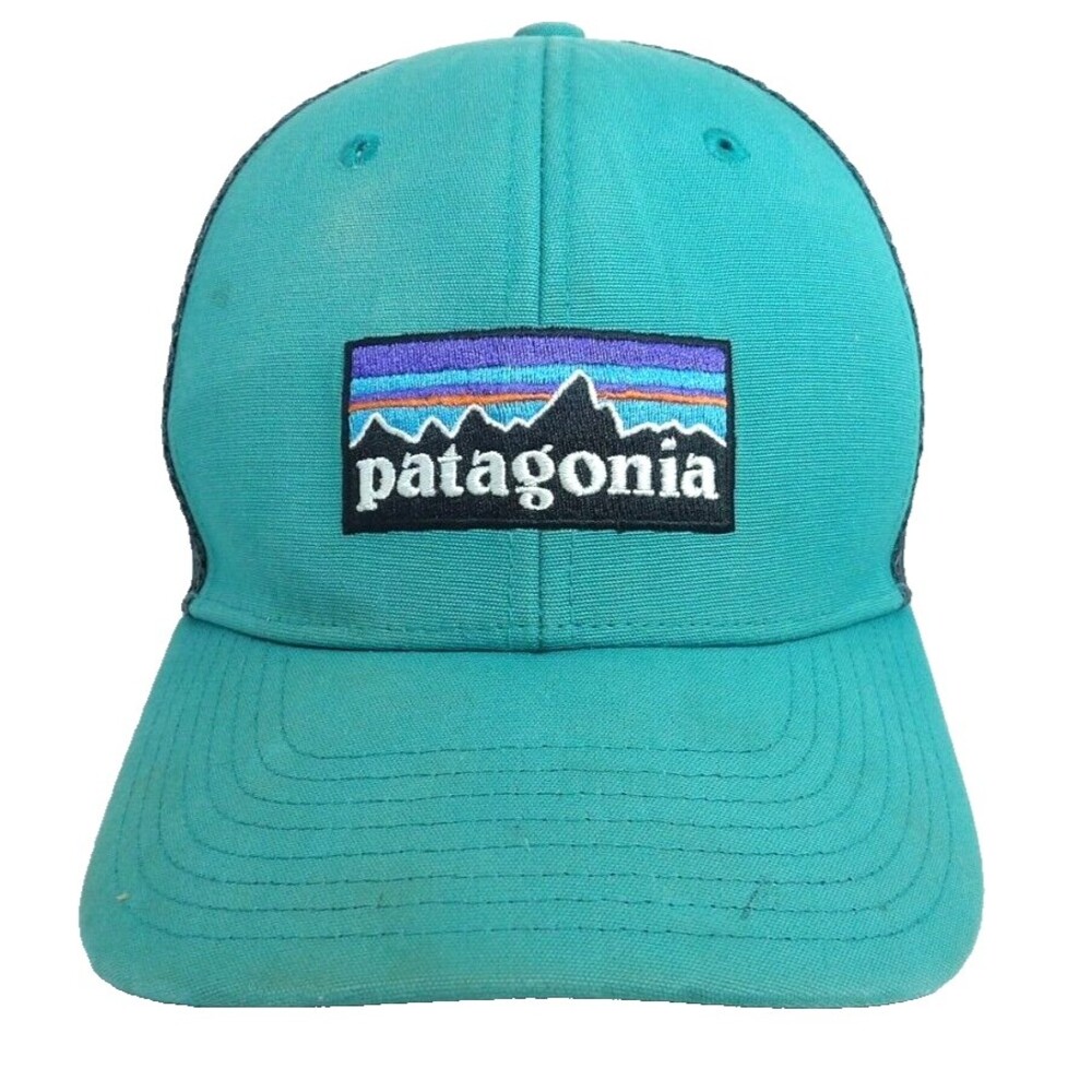 Patagonia P6 Logo Mountaintops Mesh Back Trucker Snapback Cap Hat READ